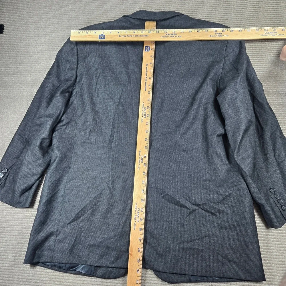 Hickey Freeman 44R Charcoal‎ Grey Micro-Pattern 100% Wool Boardroom 2-Piece Suit